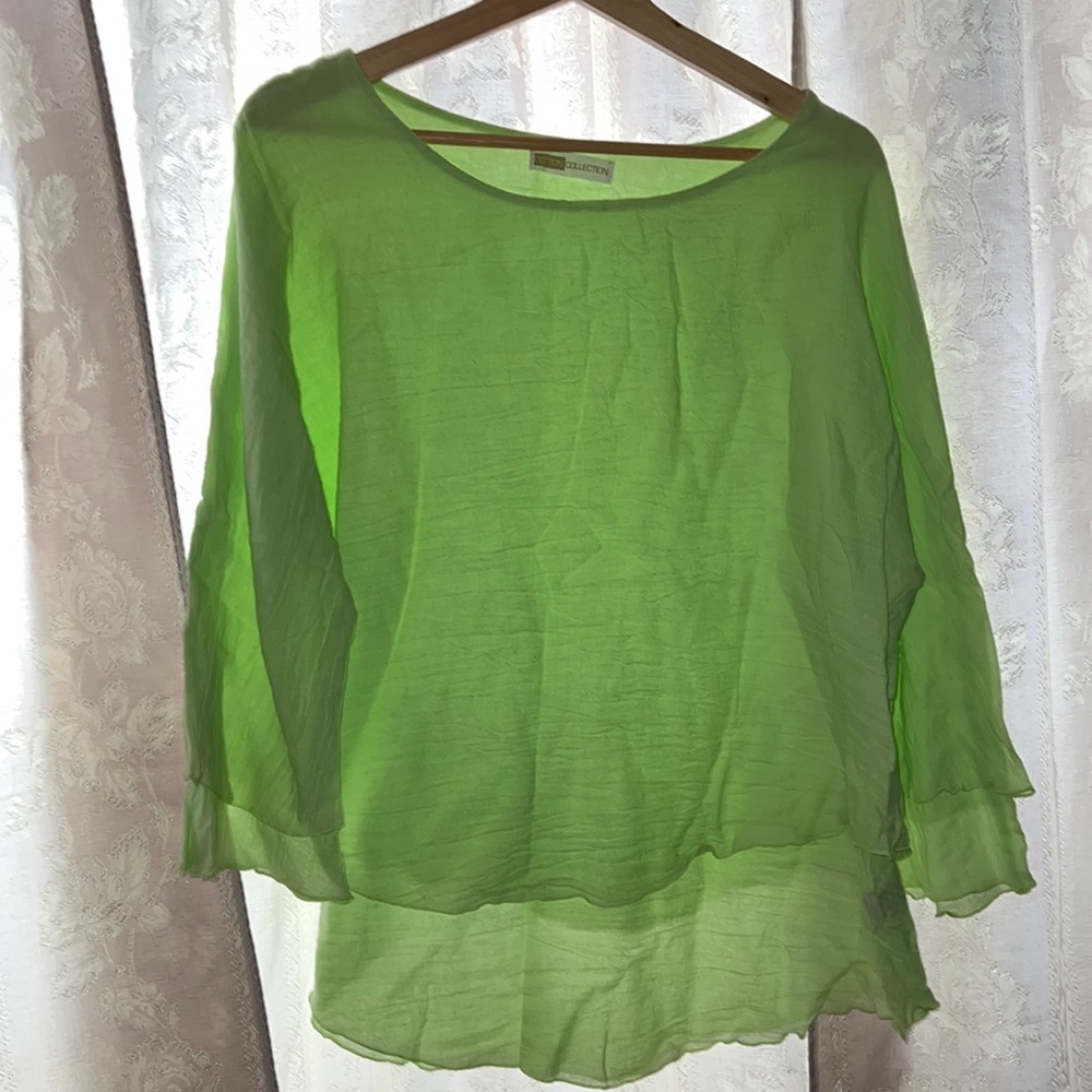 Green Linen Top